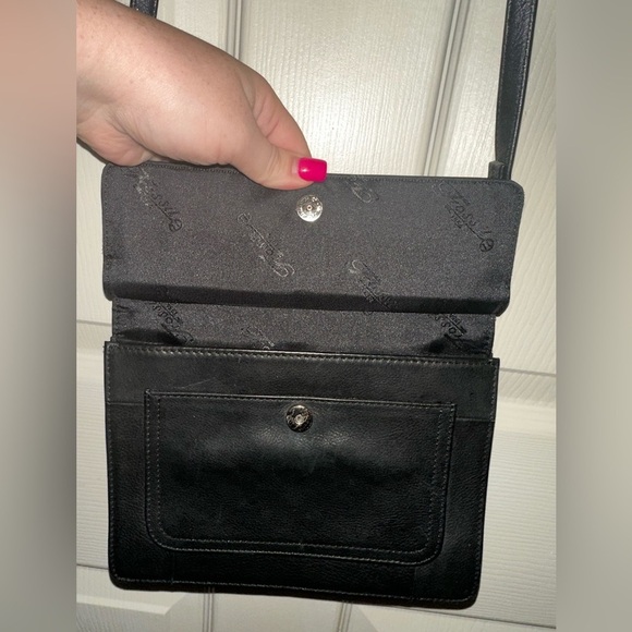 Fossil Vintage Sleek Double sided flap Black Leather Crossbody Bag - Picture 5 of 13